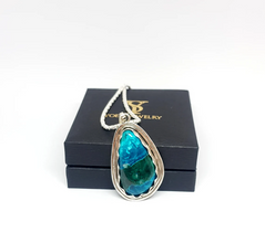 925 Sterling Silver King Solomon Eilat Stone Pendant