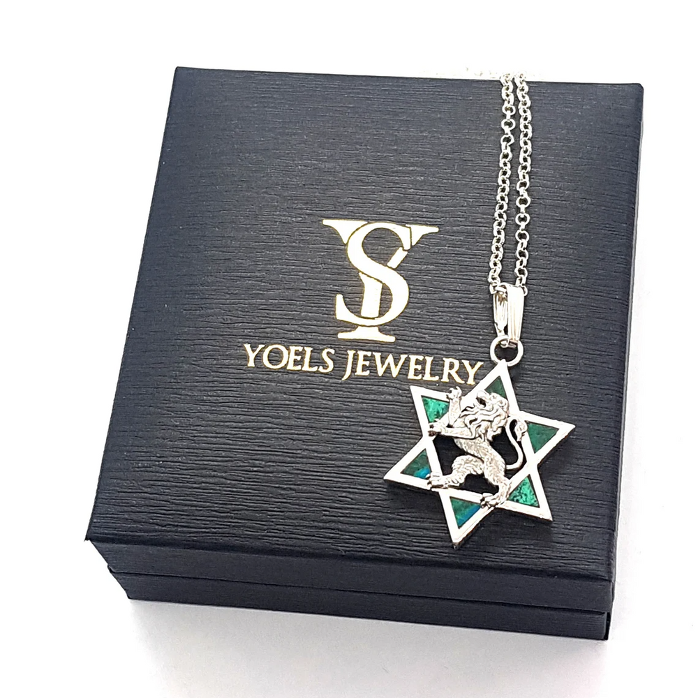 925 Silver Eilat Stone Jewish Magen David Pendant