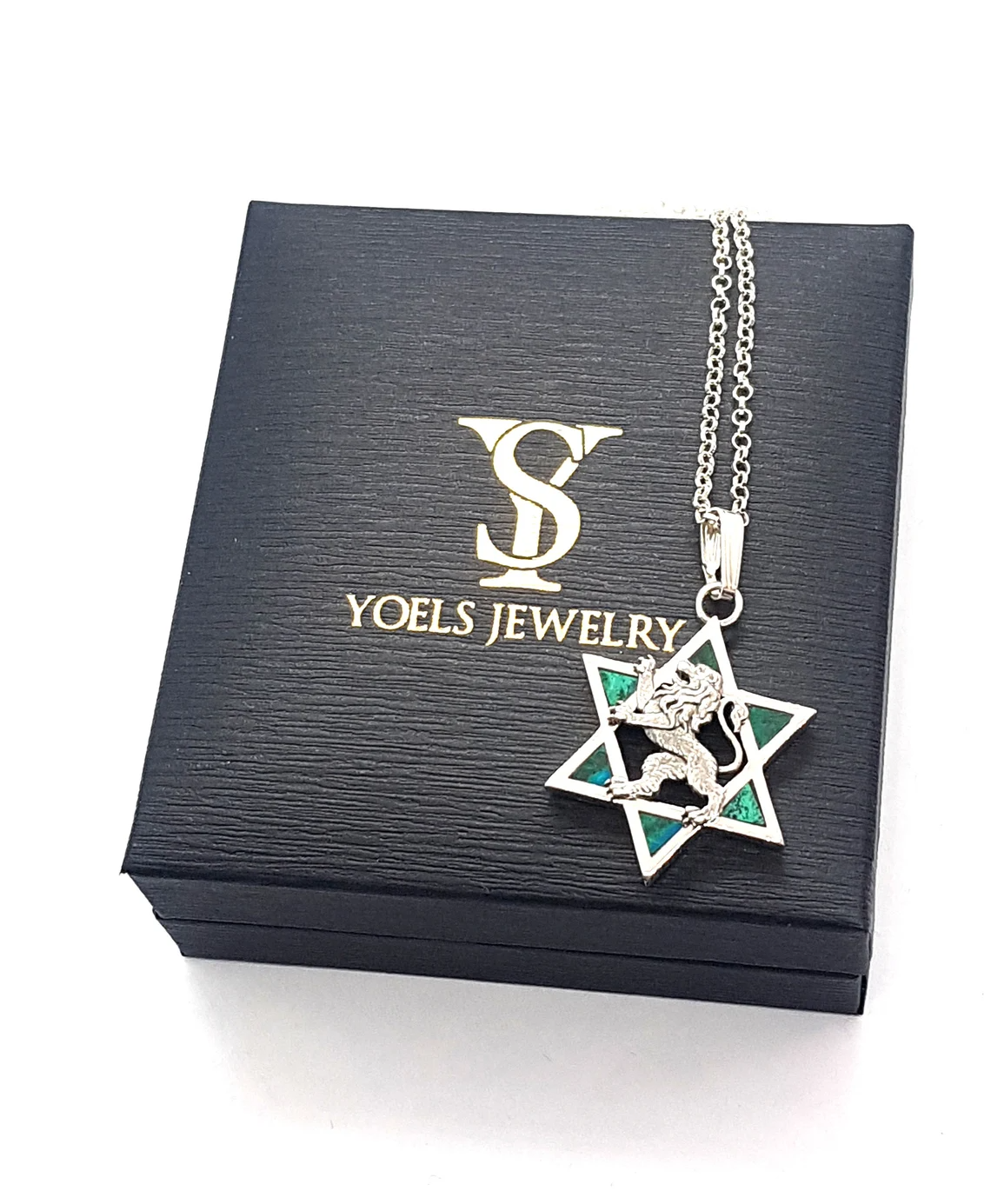 925 Silver Eilat Stone Jewish Magen David Pendant