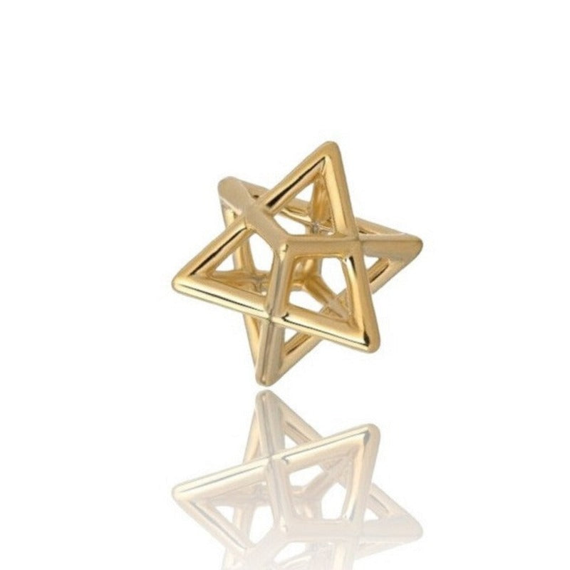 14K  gold merkaba star of David pendant 