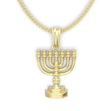 14k Gold menorah pendant 