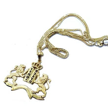 14k gold Lions of Judah pendant
