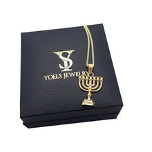 14k Gold menorah pendant 