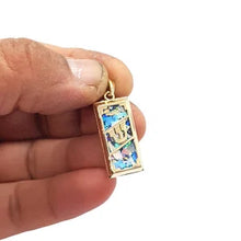 14k Gold Roman Glass Mezuzah Pendant ,Jewish Pendant,Mezuzah Necklace