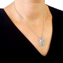 14k White Gold Hoshen Pendant,12 Tribes Of Israel Pendant