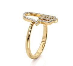 14k Gold Hamsa Ring, Jewish Jewelry,Diamond Hamsa Ring